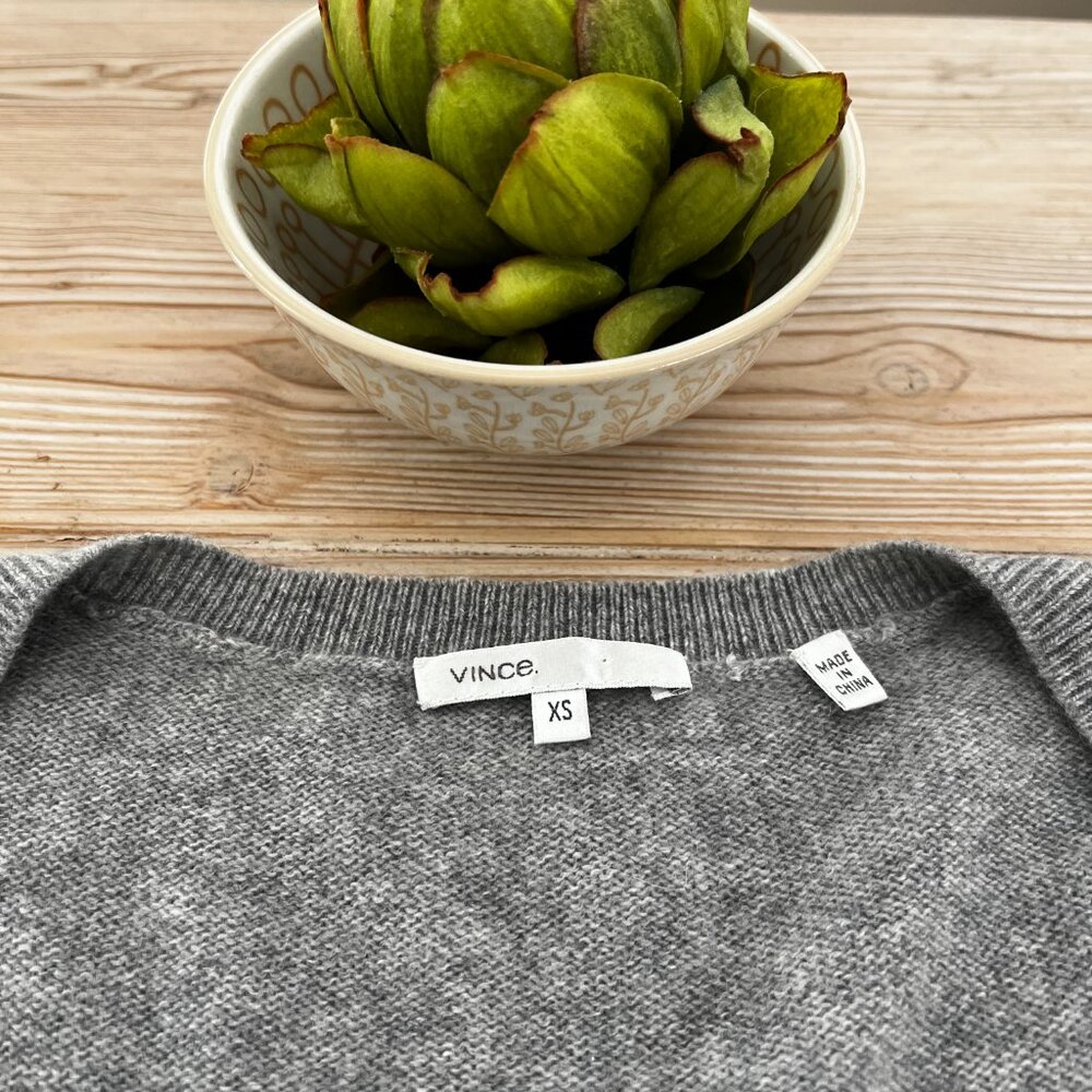 Vince 100% Spring Cashmere Empire Waist Sweater – XS – Heather Gray - Picture 5 of 5